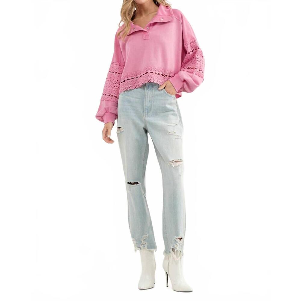 NEW BLUE B powerpuff lace pullover in pink